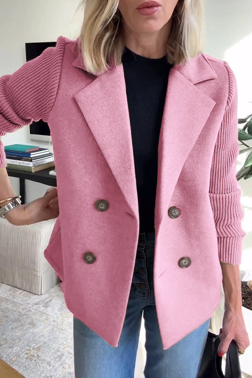 Amelia™ | Stylish Blazer with Knitted Sleeves