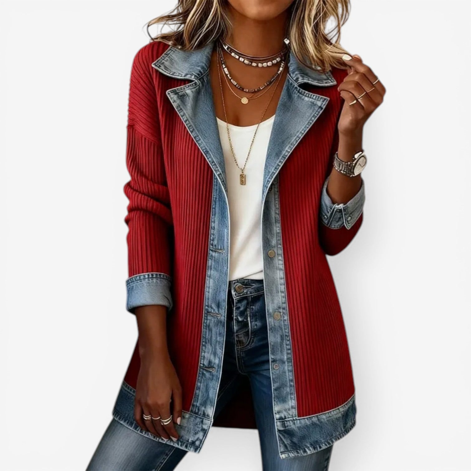 Emilia | Mixed Denim Jacket