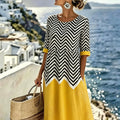 Marlowe™ | Sunshine Chevron Midi Dress